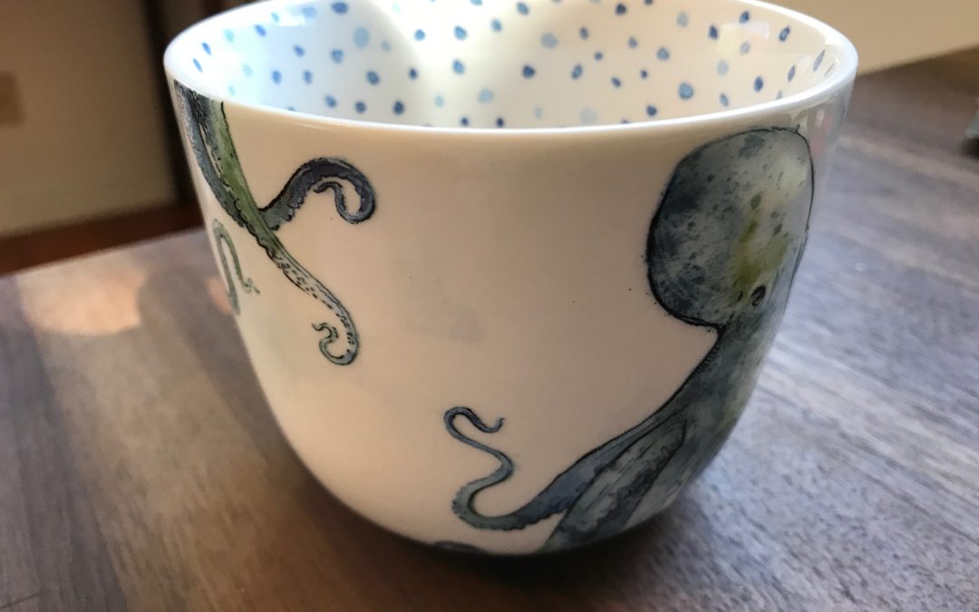 broken octopus mug